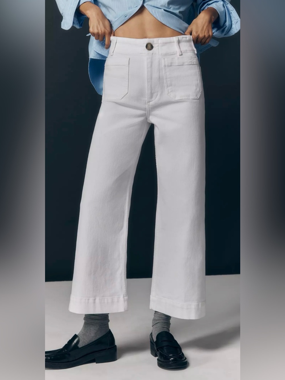 Anthropologie Maeve the Colette Crop Wide Leg Jeans size 28 PETITE